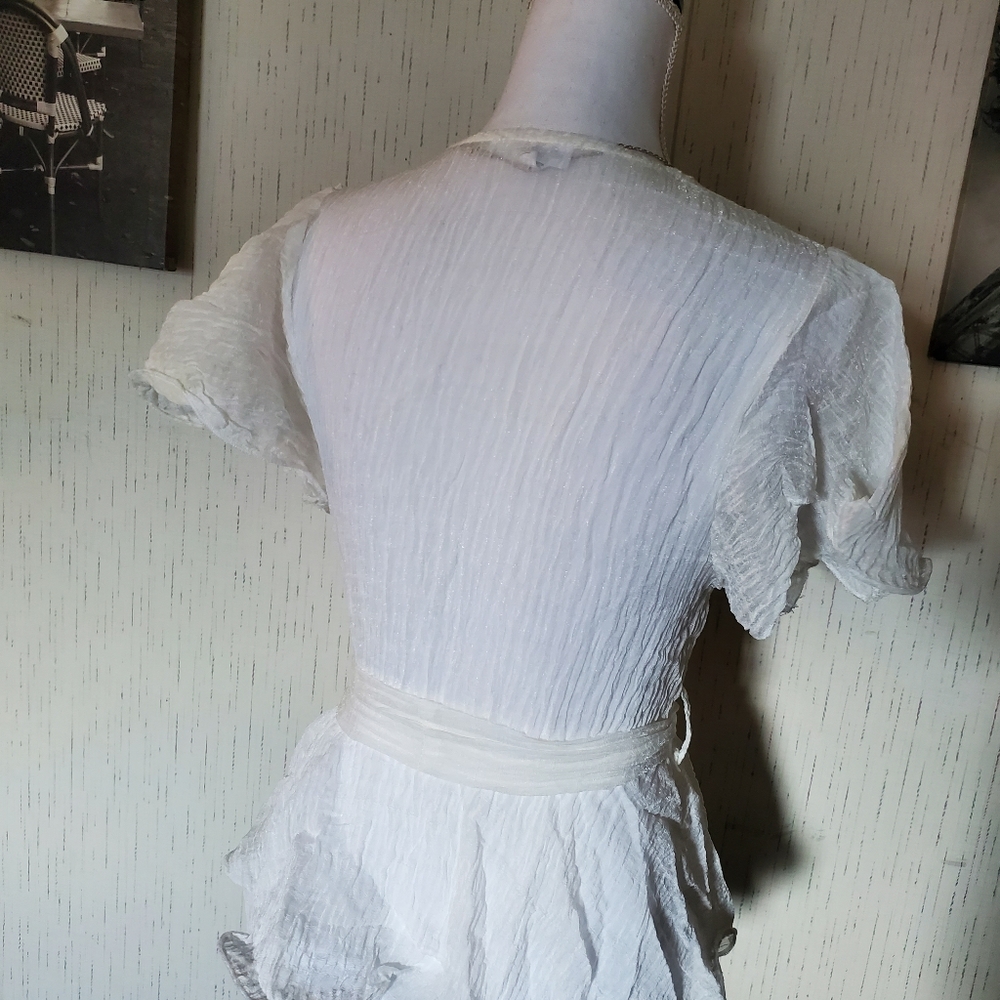 White Ruffled Top - Picture 4 of 5